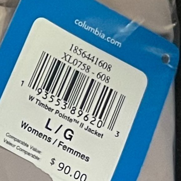 NWT! Columbia Women's Timber Pointe II Waterproof Hooded Rain Jacket Pink/Large - Picture 8 of 8